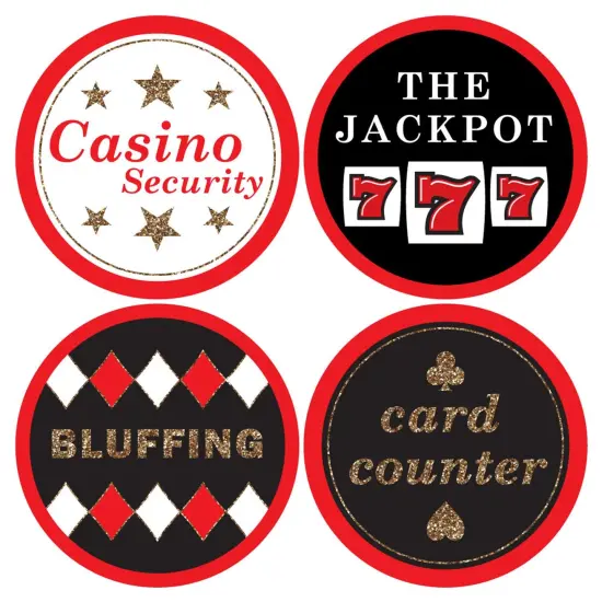 Big Dot of Happiness Las Vegas - Casino Party Funny Name Tags - Party Badges Sticker Set of 12 {7}