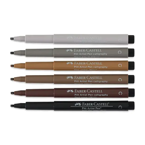Faber-Castell Pitt Calligraphy Pen Set - Subtle Colors, Set of 6 {1}