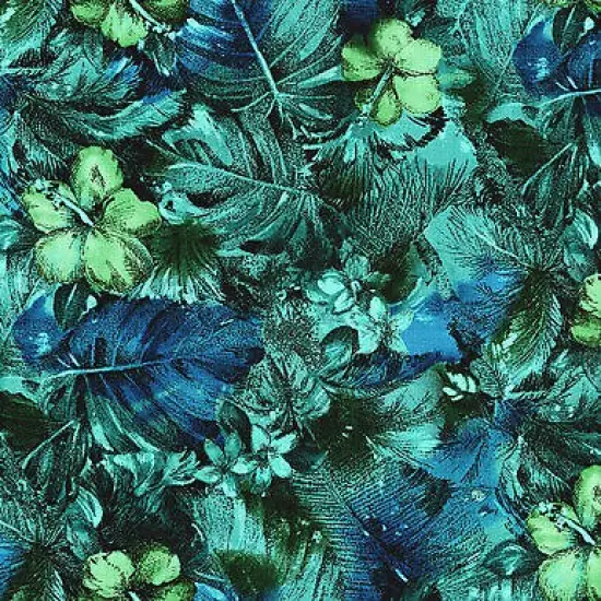 Casablanca Floral Teal Cotton Fabric by RJR BTY {1}