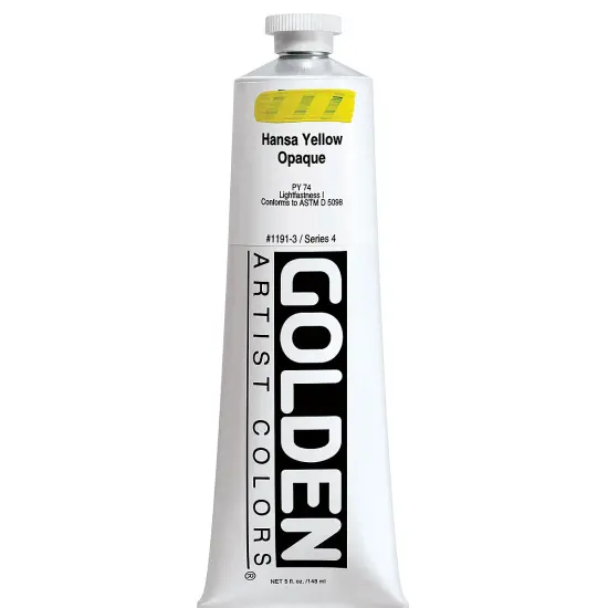 Golden Heavy Body Artist Acrylics - Hansa Yellow Opaque, 5 oz tube {2}
