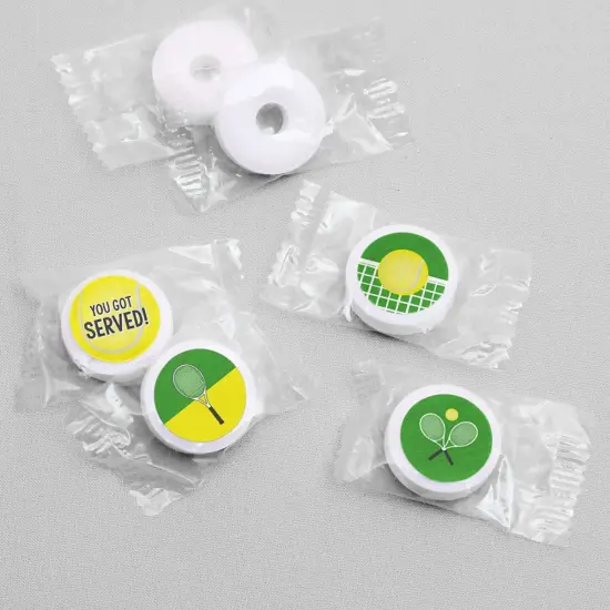Big Dot of Happiness You Got Served - Tennis - Baby Shower or Birthday Party Round Candy Sticker Favors - Labels Fits Chocolate Candy (1 sheet of 108) {4}