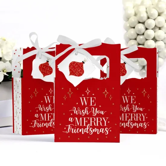 Big Dot of Happiness Red and Gold Friendsmas - Friends Christmas Party Favor Boxes - Set of 12 {4}