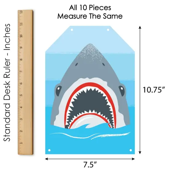 Big Dot of Happiness Shark Zone - Hanging Vertical Paper Door Banners - Jawsome Shark Party or Birthday Party Wall Decoration Kit - Indoor Door Decor {7}