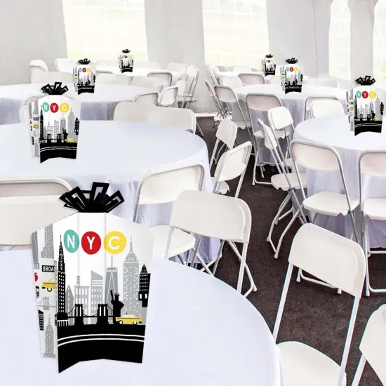 Big Dot of Happiness NYC Cityscape - Table Decorations - New York City Party Fold and Flare Centerpieces - 10 Count {6}