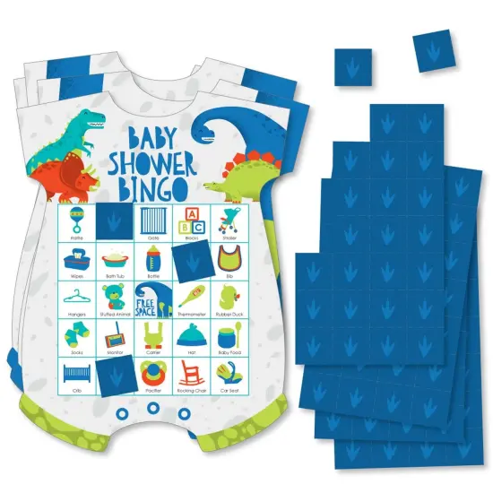 Big Dot of Happiness Roar Dinosaur - Picture Bingo Cards and Markers - Dino Mite Trex Baby Shower Shaped Bingo Game - Set of 18 {1}