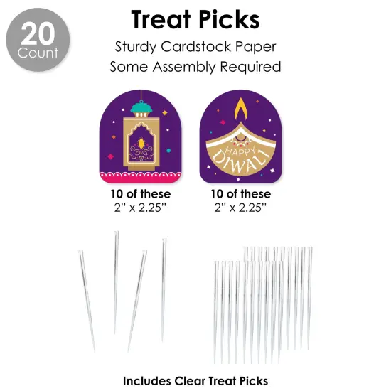 Big Dot of Happiness Happy Diwali - Festival of Lights Party Favors and Cupcake Kit - Fabulous Favor Party Pack - 100 Pieces {7}