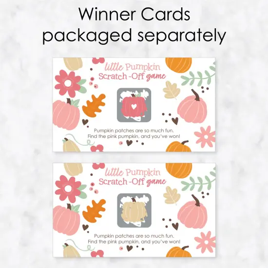 Big Dot of Happiness Girl Little Pumpkin - Fall Birthday Party or Baby Shower Game Scratch Off Cards - 22 Count {4}