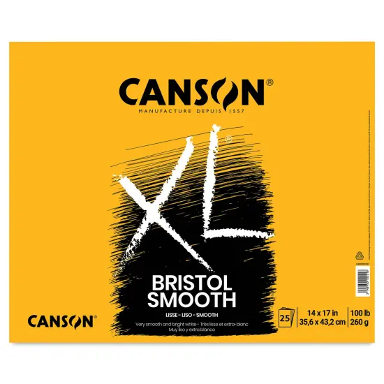 Canson XL Bristol - Pad, 14" x 17", Smooth, 25 Sheets, Tapebound {1}