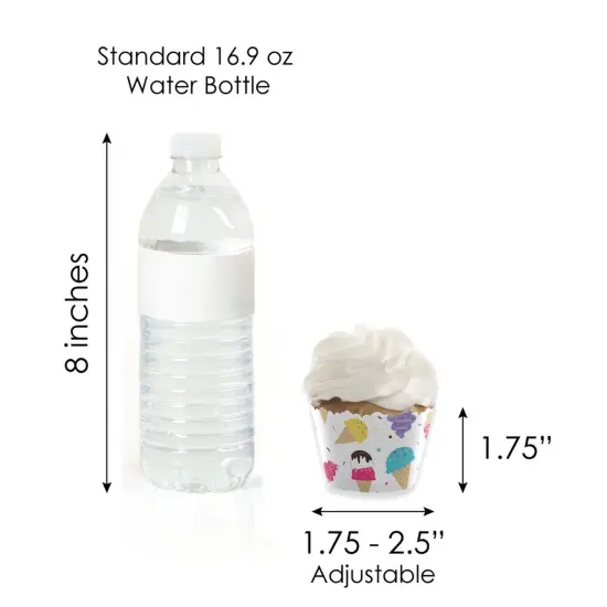 Big Dot of Happiness Scoop Up the Fun - Ice Cream - Cupcake Decoration - Sprinkles Party Cupcake Wrappers and Treat Picks Kit - Set of 24 {7}