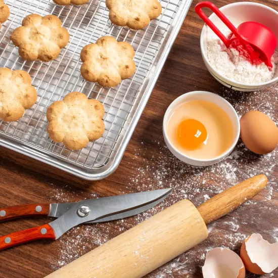 Last Confection (Set of 2) Stainless Steel Baking & Cooling Racks - Cookie Baker's Oven Sheet Pan Wire Rack {5}