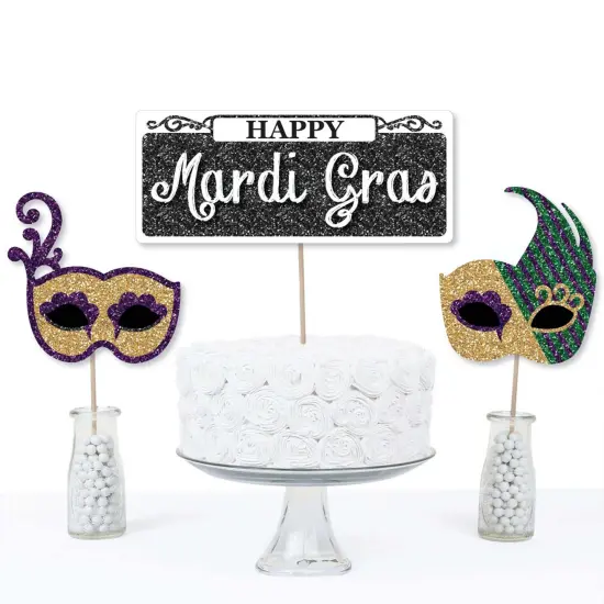 Big Dot of Happiness Mardi Gras - Masquerade Party Centerpiece Sticks - Table Toppers - Set of 15 {4}