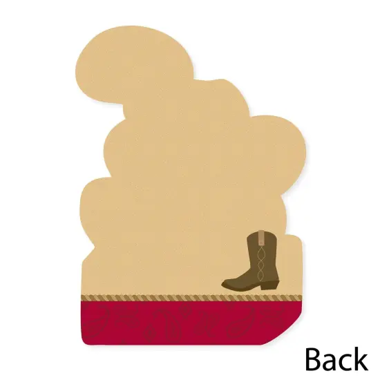 Big Dot of Happiness Little Cowboy - Shaped Thank You Cards - Western Baby Shower or Birthday Party Thank You Note Cards with Envelopes - Set of 12 {6}