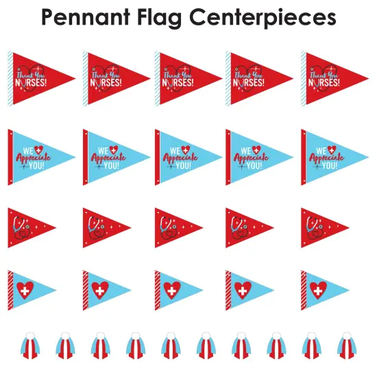 Big Dot of Happiness Thank You Nurses - Triangle Nurse Appreciation Week Photo Props - Pennant Flag Centerpieces - Set of 20 {7}