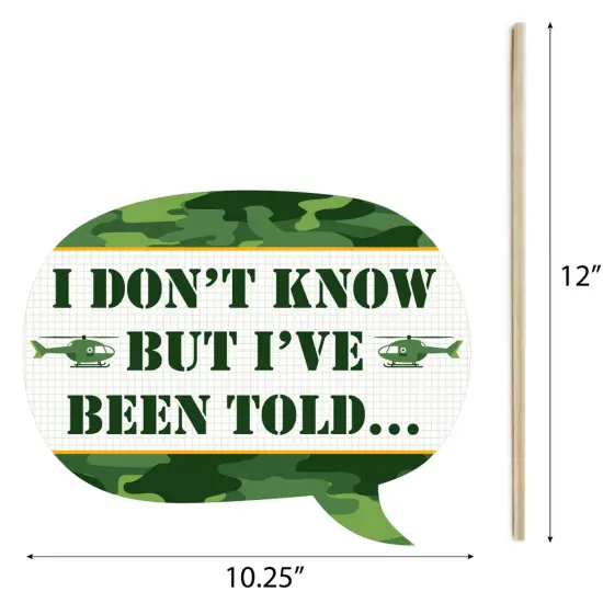 Big Dot of Happiness Camo Hero - Army Military Camouflage Party Photo Booth Props Kit - 20 Count {7}