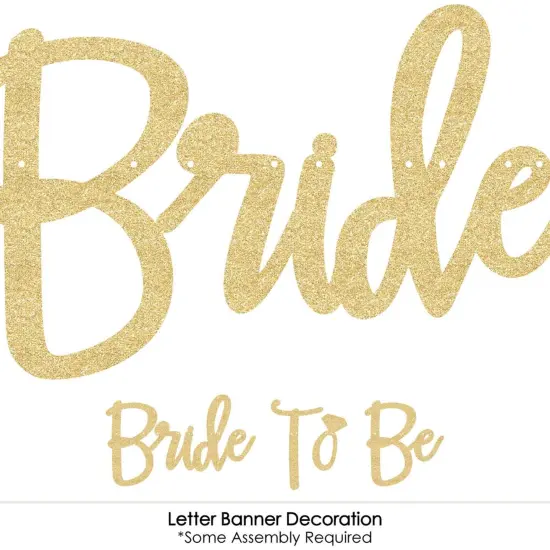 Big Dot of Happiness Flannel Fling Before the Ring - Bachelorette Party Letter Banner Decor 36 Cutouts & No-Mess Real Gold Glitter Bride to Be Letters {6}