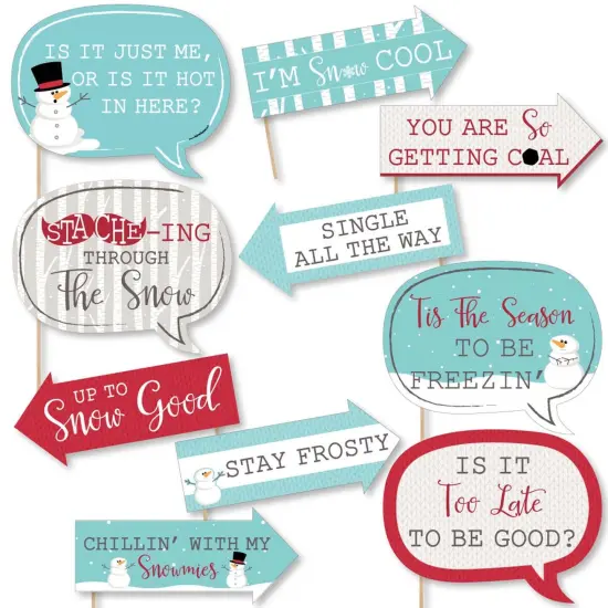 Big Dot of Happiness Funny Let It Snow - Snowman - Christmas & Holiday Photo Booth Props Kit - 10 Piece {1}