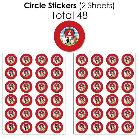 Big Dot of Happiness Farm Animals - Barnyard Party Candy Favor Sticker Kit - 304 Pieces {7}