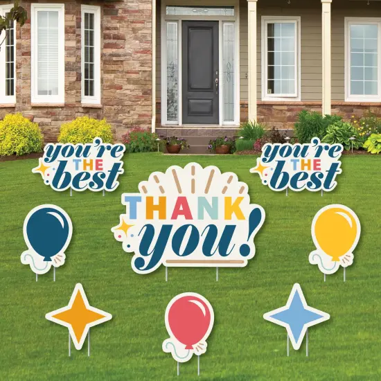 Big Dot of Happiness Thank You So Very Much - Yard Sign and Outdoor Lawn Decorations - Gratitude Yard Signs - Set of 8 {1}