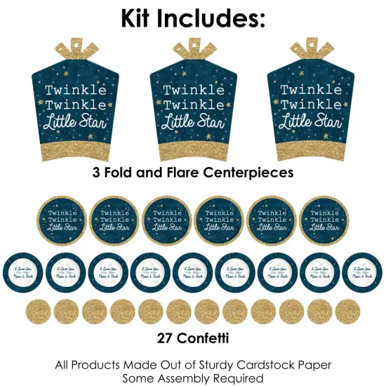 Big Dot of Happiness Twinkle Twinkle Little Star - Baby Shower or Birthday Party Decor and Confetti - Terrific Table Centerpiece Kit - Set of 30 {4}