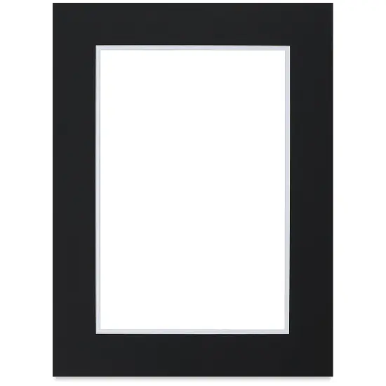 Blick Double Mat - Smooth Black/Smooth White, 18" x 24" (11-3/4" x 17-3/4" opening) {2}
