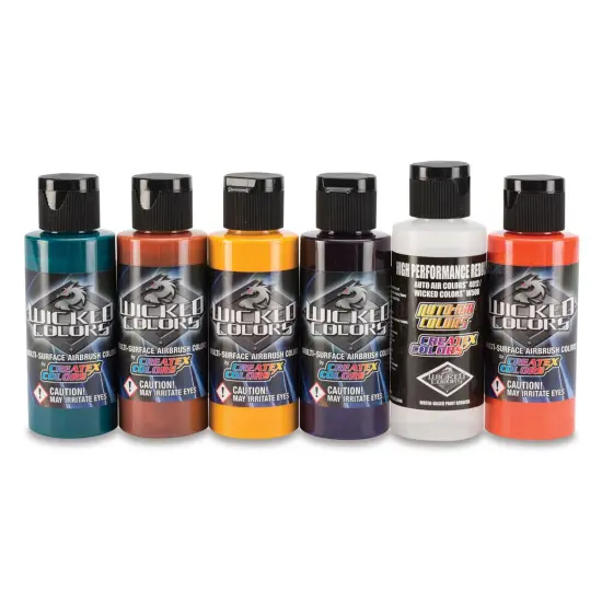 Createx Wicked Colors Airbrush Color - 2 oz, Set of 6, Secondary {1}