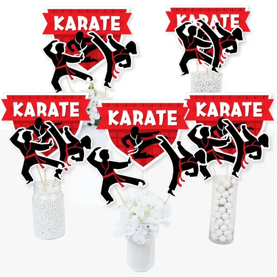 Big Dot of Happiness Karate Master - Martial Arts Birthday Party Centerpiece Sticks - Table Toppers - Set of 15 {3}