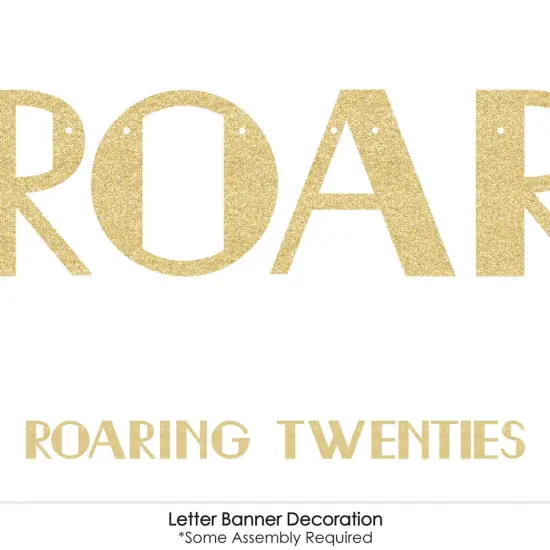 Big Dot of Happiness Roaring 20's - 1920s Art Deco Party Letter Banner Decor - 36 Cutouts & No-Mess Real Gold Glitter Roaring Twenties Banner Letters {6}