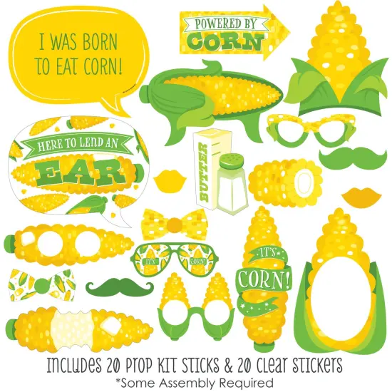 Big Dot of Happiness It's Corn - Fall Harvest Party Photo Booth Props Kit - 20 Count {3}