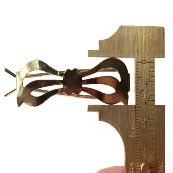 50mm Vintage Silver Bow Barrette from the 1950s or 1960s {6}