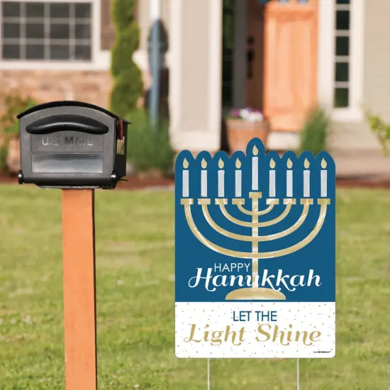 Big Dot of Happiness Happy Hanukkah - Party Decorations - Chanukah Welcome Yard Sign {3}