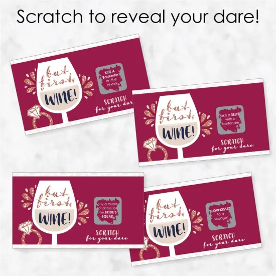 Big Dot of Happiness Vino Before Vows - Winery Bridal Shower or Bachelorette Party Game Scratch Off Dare Cards - 22 Count {4}