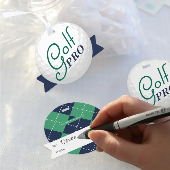 Big Dot of Happiness Par-Tee Time - Golf - Birthday or Retirement Party Clear Goodie Favor Bags - Treat Bags With Tags - Set of 12 {4}