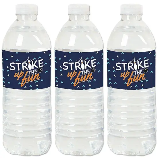 Big Dot of Happiness Strike Up the Fun - Bowling - Birthday Party or Baby Shower Water Bottle Sticker Labels - Set of 20 {1}