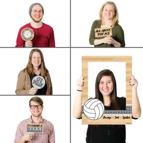 Big Dot of Happiness Bump Set Spike - Volleyball - Birthday Party or Baby Shower Selfie Photo Booth Picture Frame & Props - Printed on Sturdy Material {3}