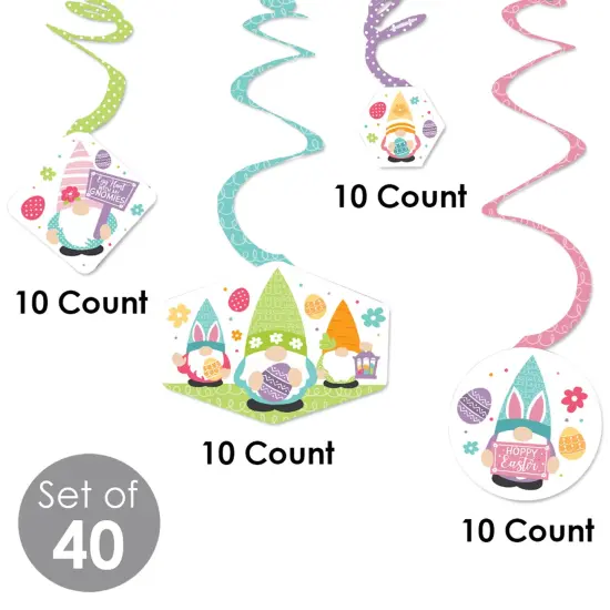 Big Dot of Happiness Easter Gnomes - Spring Bunny Party Hanging Decor - Party Decoration Swirls - Set of 40 {6}