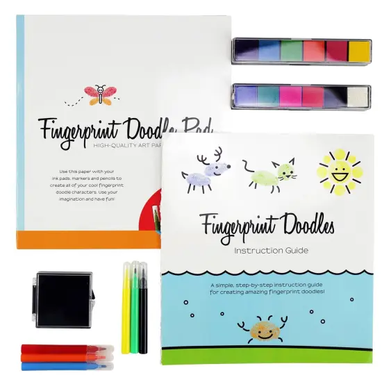SpiceBox Imagine It Fingerprint Paint Doodles Children's Finger Ink Pad Art Kit {5}
