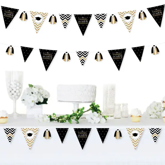 Big Dot of Happiness 30 Piece Gold Graduation Party Pennant Triangle Banner {3}