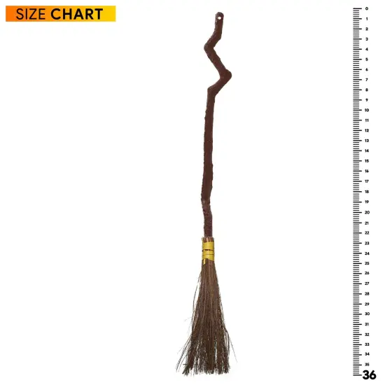 Witch Broomstick Costume Accessories - Realistic Wizard Flying Broom Stick Costumes Accessory for Kids and Adults Brown {5}