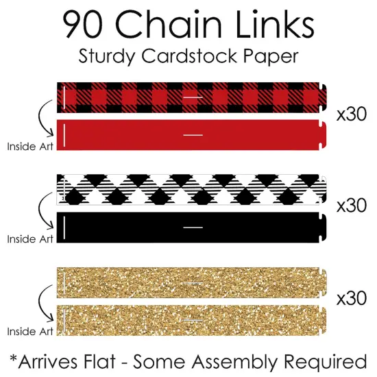 Big Dot of Happiness Flannel Fling Before The Ring Decoration Kit - Buffalo Plaid Bachelorette Party Paper Chains Garland - 21 ft {7}