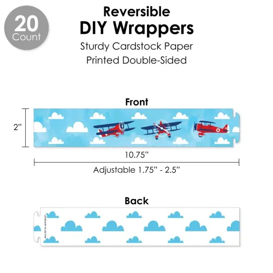 Big Dot of Happiness Taking Flight - Airplane - Vintage Plane Baby Shower or Birthday Party Favors and Cupcake Kit - Fabulous Favor Party Pack 100 Pc {4}
