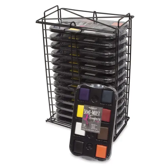 Richeson Semi-Moist Tempera Cake - Tempera Rack with 12 Sets {1}