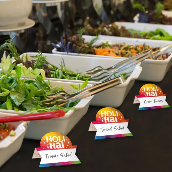 Big Dot of Happiness Holi Hai - Festival of Colors Party Tent Buffet Card - Table Setting Name Place Cards - Set of 24 {4}