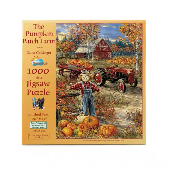Sunsout The Pumpkin Patch Farm 1000 pc Halloween Jigsaw Puzzle 57144 {4}