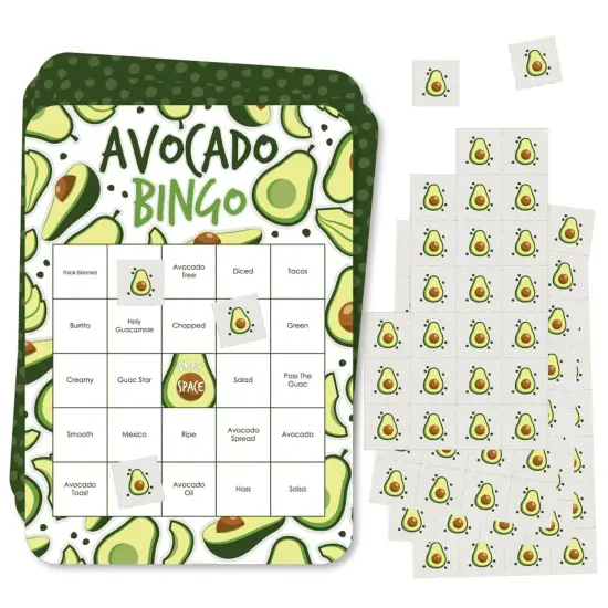 Big Dot of Happiness Hello Avocado - Bingo Cards and Markers - Fiesta Party Bingo Game - Set of 18 {1}
