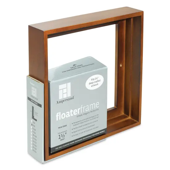 Ampersand Floaterframe - Thin, Walnut, 8" x 8", 1-1/2" {1}