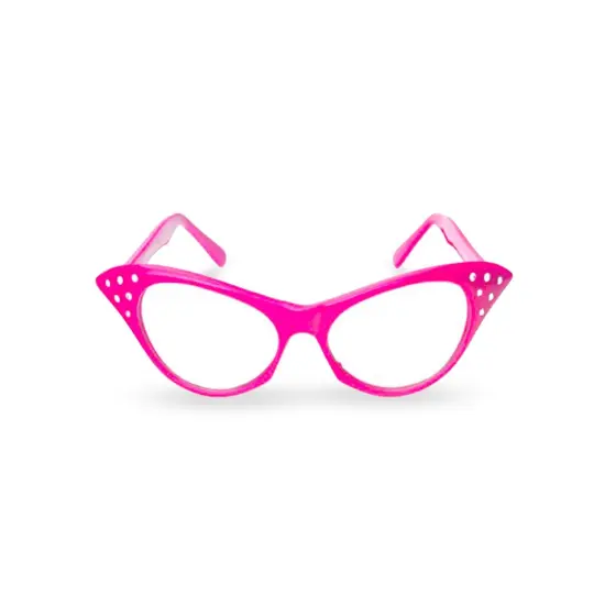 Pink/White Cat Eye Retro Costume Dress Up Hip Hop Rhinestone Glasses (2 Pack) {2}
