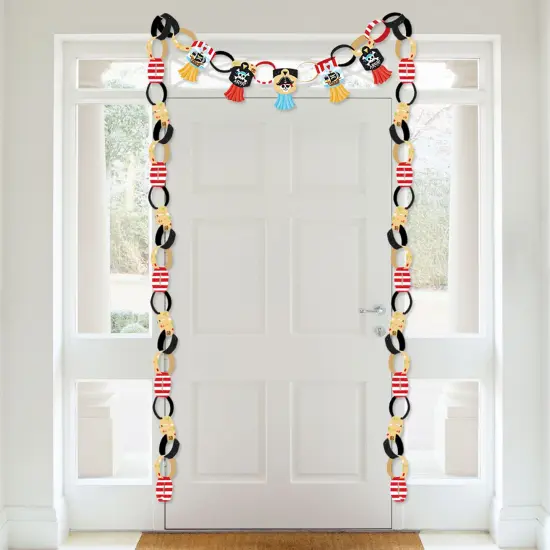 Big Dot of Happiness Pirate Ship Adventures - 90 Chain Links and 30 Paper Tassels Decoration Kit - Skull Birthday Party Paper Chains Garland - 21 feet {4}