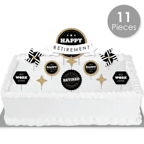 Big Dot of Happiness Happy Retirement - Retirement Party Cake Decorating Kit - Happy Retirement Cake Topper Set - 11 Pieces {3}