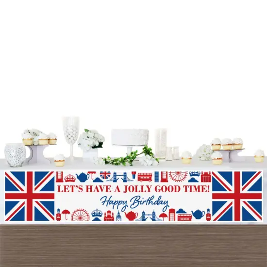 Big Dot of Happiness Cheerio, London - British UK Happy Birthday Decorations Party Banner {4}