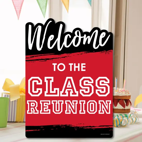 Big Dot of Happiness Reunited Red - Party Decorations - School Class Reunion Party Welcome Yard Sign {7}